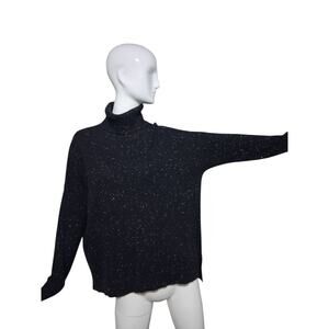 C by Bloomingdale's 100% 2-ply Cashmere Womens XL Speckled Turtleneck Sweater
